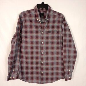 RVCA That'll Work Flannel Shirt Men M Plaid Button Down Long Sleeve